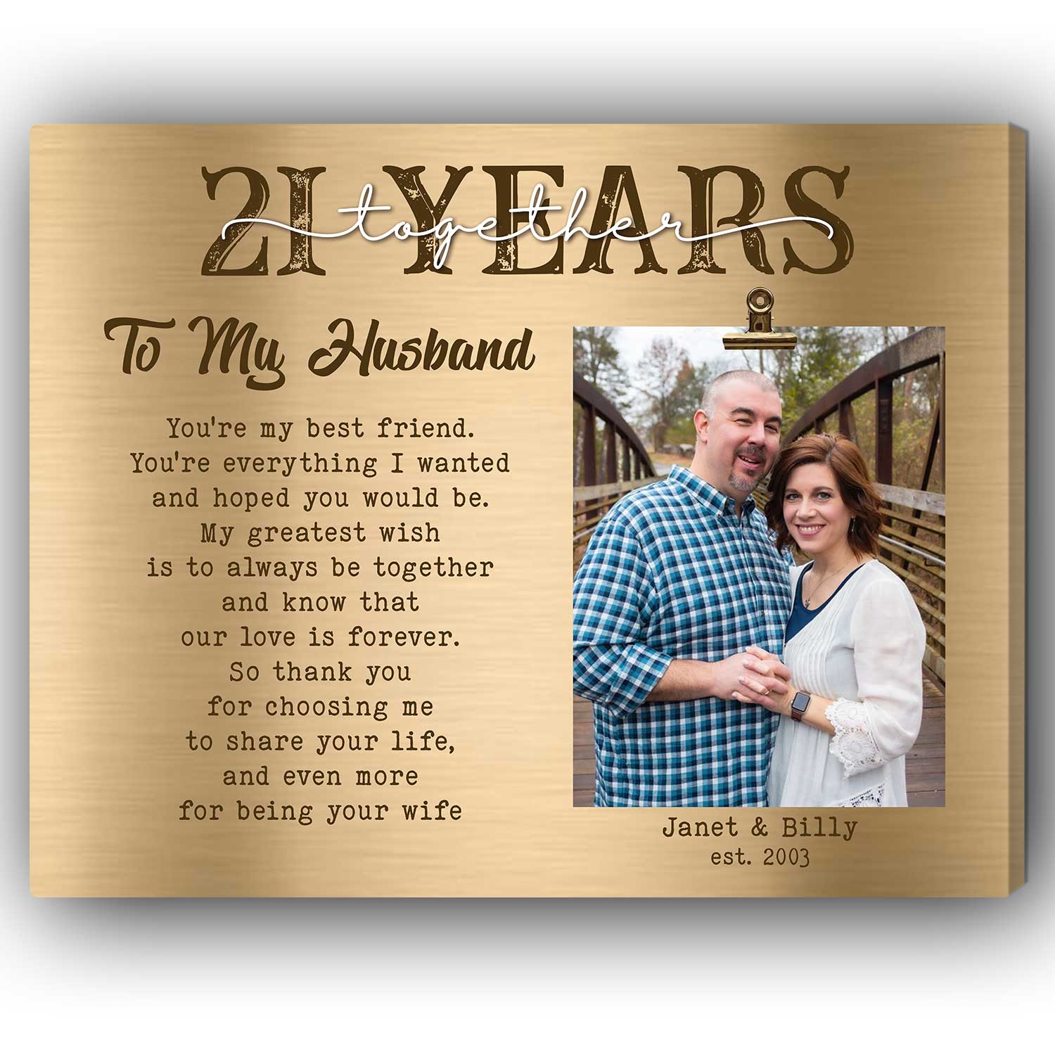 21 Years Together - Personalized 21 Year Anniversary gift For Husband - Custom Canvas Print - MyMindfulGifts