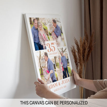 35th Anniversary - Personalized 35 Year Anniversary gift For Parents - Custom Canvas Print - MyMindfulGifts