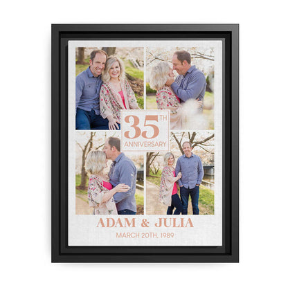 35th Anniversary - Personalized 35 Year Anniversary gift For Parents - Custom Canvas Print - MyMindfulGifts