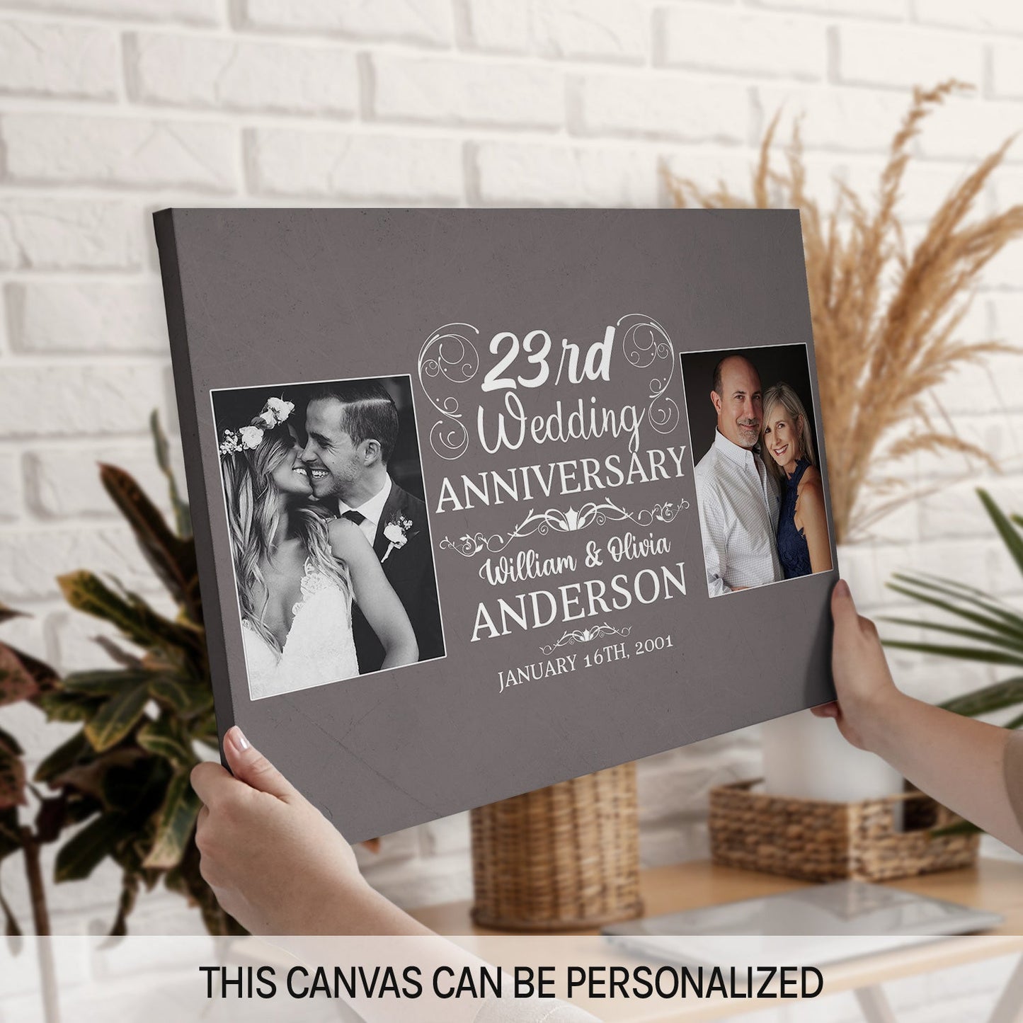 23rd Wedding Anniversary - Personalized 23 Year Anniversary gift For Parents, Husband or Wife - Custom Canvas Print - MyMindfulGifts