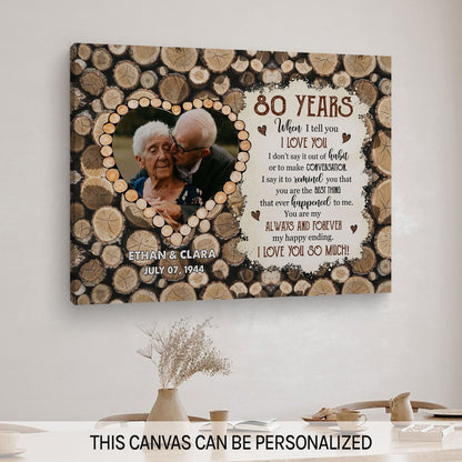 80 Years - Personalized 80 Year Anniversary gift For Parents - Custom Canvas Print - MyMindfulGifts