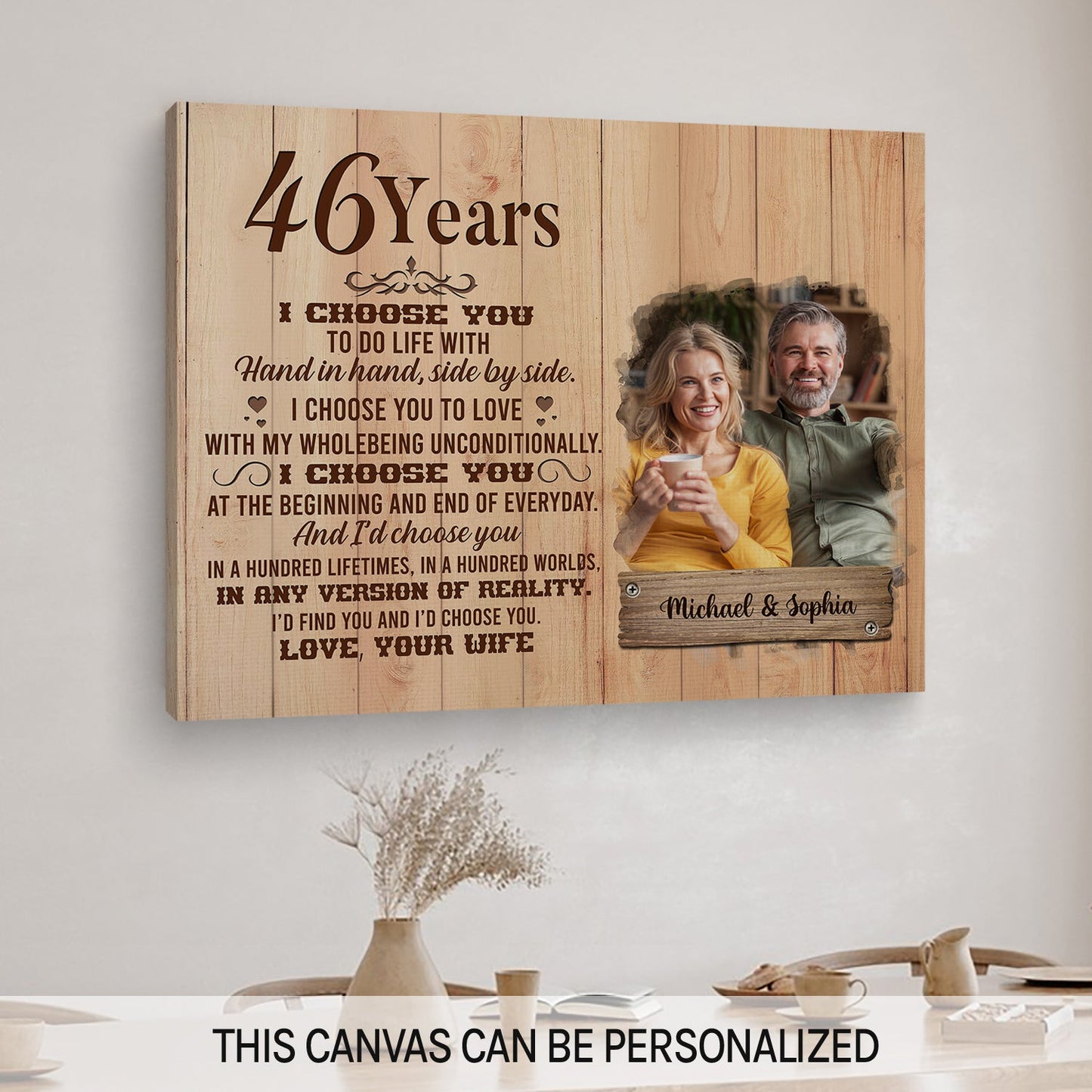 41 Years - Personalized 41 Year Anniversary gift For Parents, Husband or Wife - Custom Canvas Print - MyMindfulGifts
