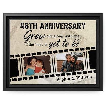 46th Anniversary - Personalized 46 Year Anniversary gift For Parents, Husband or Wife - Custom Canvas Print - MyMindfulGifts