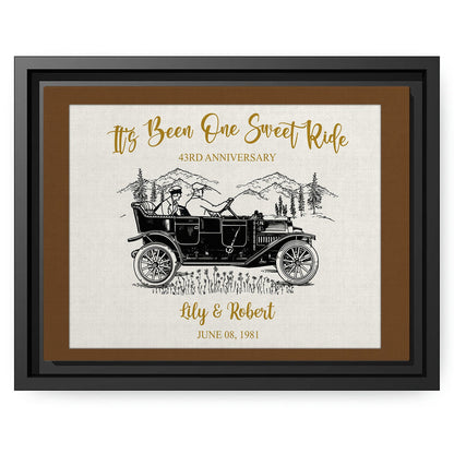 It's Been One Sweet Ride - Personalized 43 Year Anniversary gift For Parents - Custom Canvas Print - MyMindfulGifts