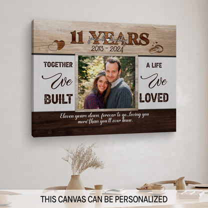 11 Years - Personalized 11 Year Anniversary gift For Husband or Wife - Custom Canvas Print - MyMindfulGifts