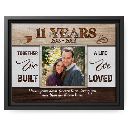 11 Years - Personalized 11 Year Anniversary gift For Husband or Wife - Custom Canvas Print - MyMindfulGifts