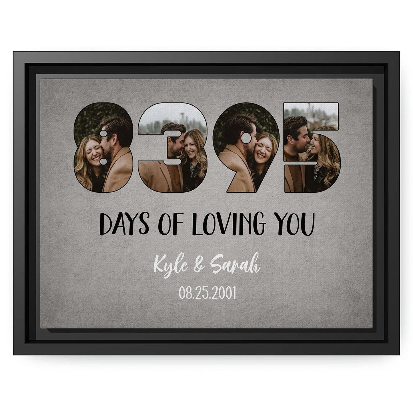 8395 Days Of Loving You - Personalized 23 Year Anniversary gift For Husband or Wife - Custom Canvas Print - MyMindfulGifts