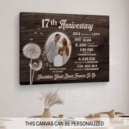 17th Anniversary - Personalized 17 Year Anniversary gift For Parents, Husband or Wife - Custom Canvas Print - MyMindfulGifts