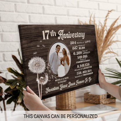 17th Anniversary - Personalized 17 Year Anniversary gift For Parents, Husband or Wife - Custom Canvas Print - MyMindfulGifts