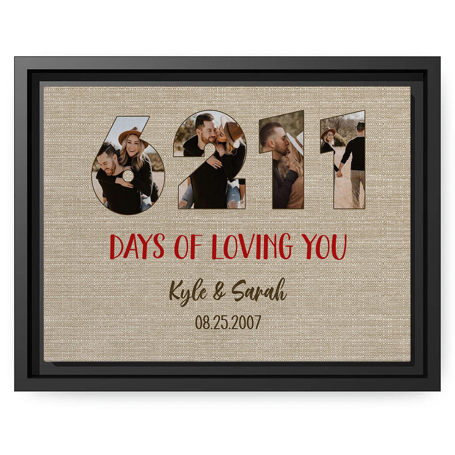 6211 Days Of Loving You - Personalized 17 Year Anniversary gift For Husband or Wife - Custom Canvas Print - MyMindfulGifts