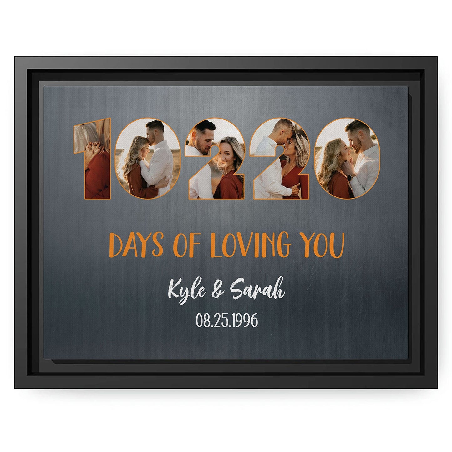 10220 Days Of Loving You - Personalized 28 Year Anniversary gift For Husband or Wife - Custom Canvas Print - MyMindfulGifts