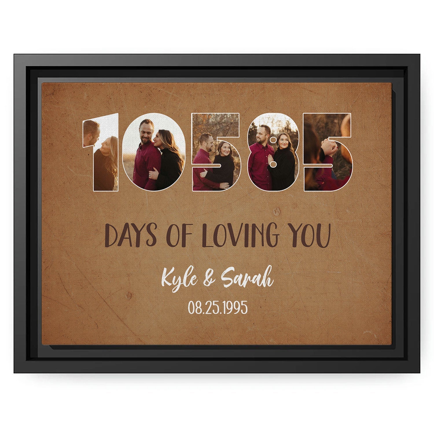 10585 Days Of Loving You - Personalized 29 Year Anniversary gift For Husband or Wife - Custom Canvas Print - MyMindfulGifts