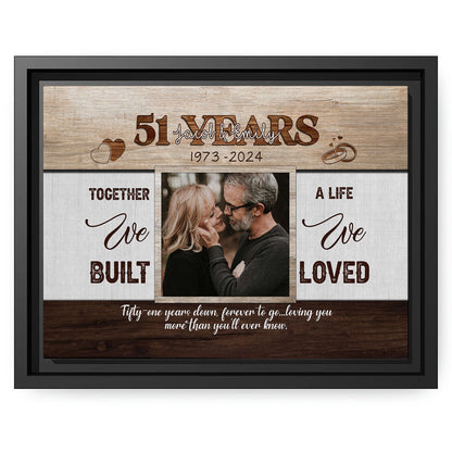 Fifty-one Years Forever To Go - Personalized 51 Year Anniversary gift For Husband or Wife - Custom Canvas Print - MyMindfulGifts