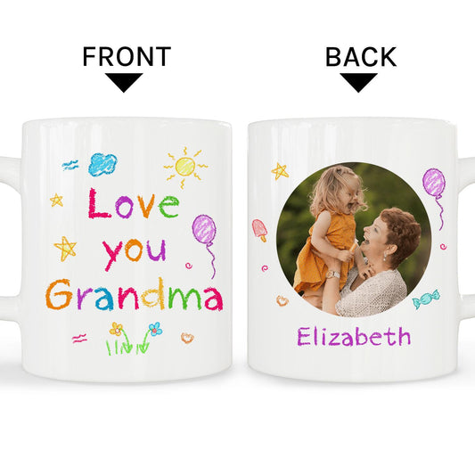 Love You Grandma - Personalized Mother's Day, Birthday, Valentine's Day or Christmas gift For Grandma - Custom Mug - MyMindfulGifts