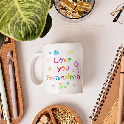 Love You Grandma - Personalized Mother's Day, Birthday, Valentine's Day or Christmas gift For Grandma - Custom Mug - MyMindfulGifts