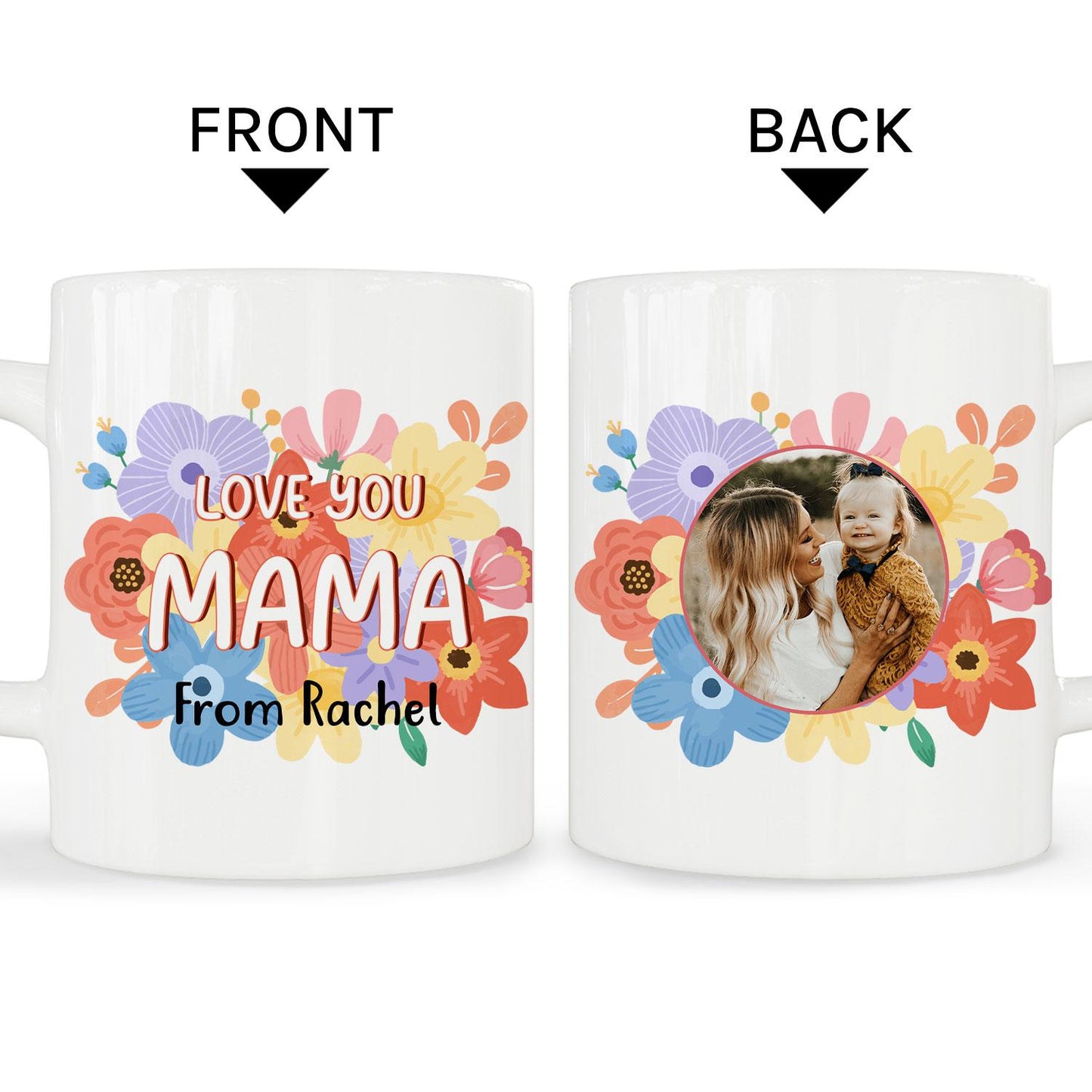 Love You Mama - Personalized Mother's Day, Birthday, Valentine's Day or Christmas gift For Mom - Custom Mug - MyMindfulGifts