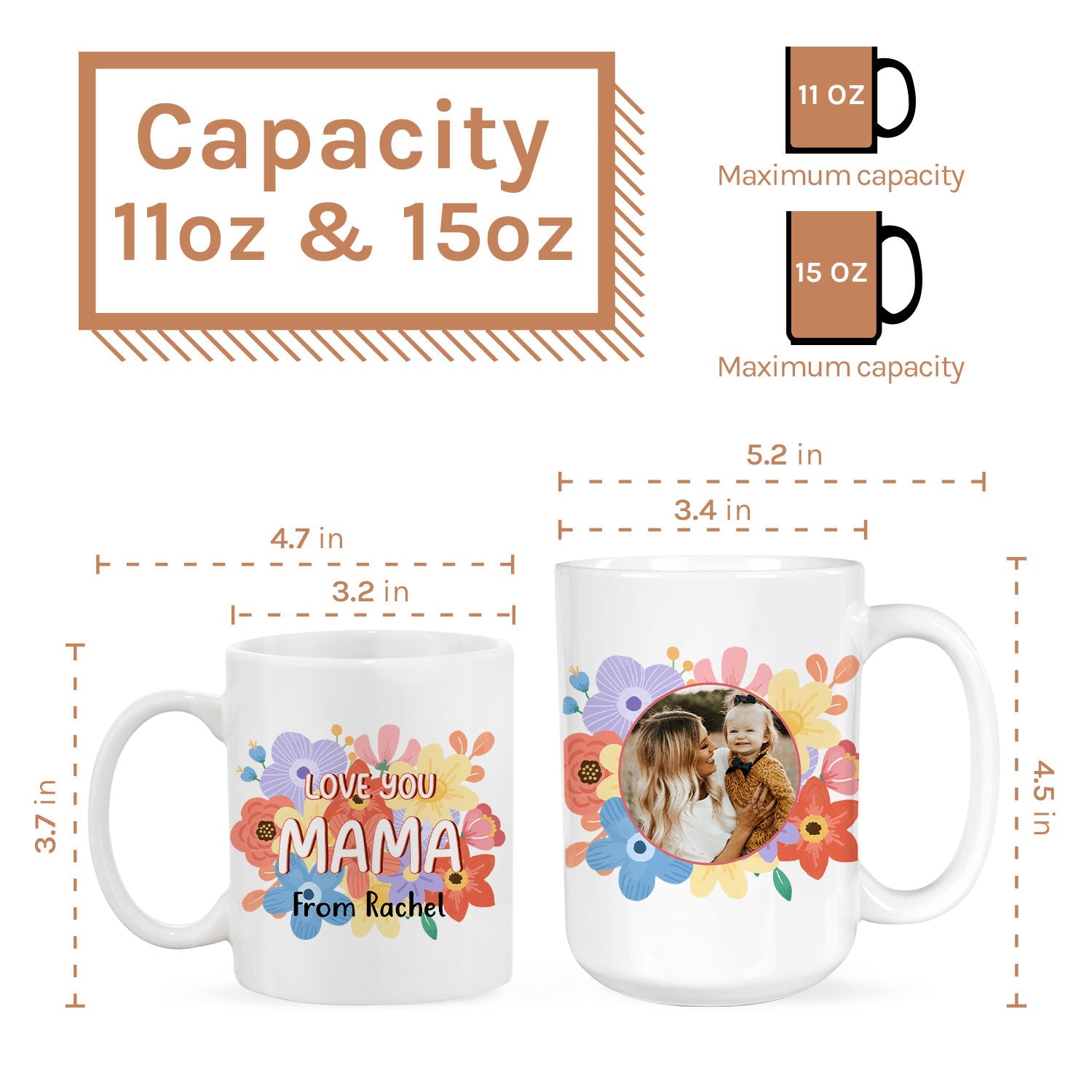 Love You Mama - Personalized Mother's Day, Birthday, Valentine's Day or Christmas gift For Mom - Custom Mug - MyMindfulGifts