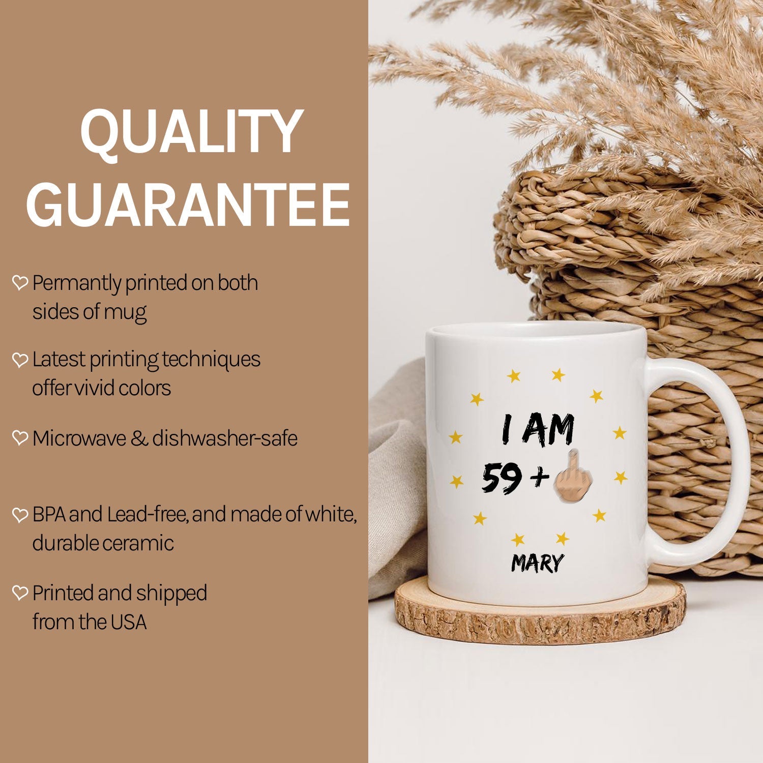 I Am 59+1 - Personalized 60th Birthday gift For 60 Year Old - Custom Mug - MyMindfulGifts