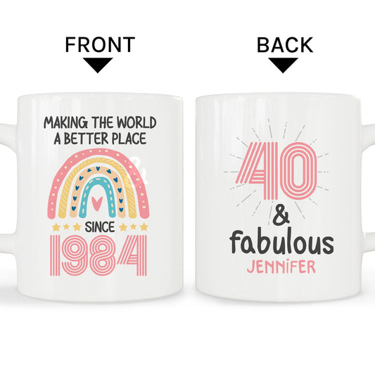 40 And Fabulous - Personalized 40th Birthday gift  - Custom Mug - MyMindfulGifts