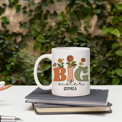 Big Sister Wildflower Mug - Personalized  gift For Big Sister - Custom Mug - MyMindfulGifts