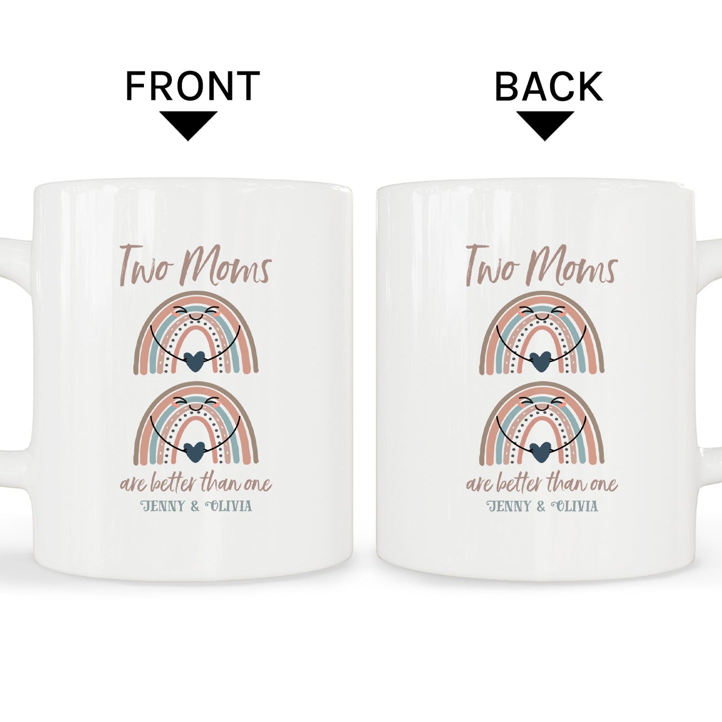 Two Moms Are Better Than One - Personalized  gift For Lesbian Mom - Custom Mug - MyMindfulGifts