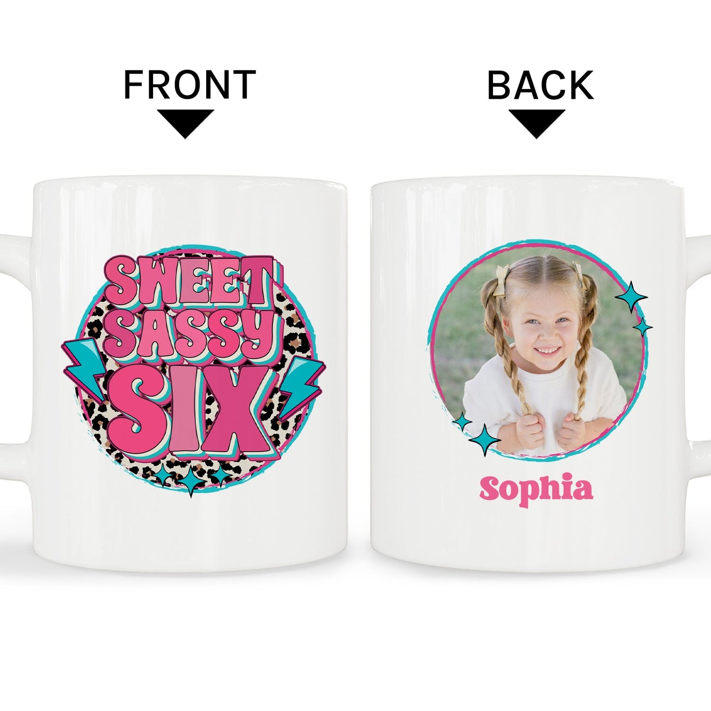 Sweet Sassy SIx - Personalized 6th Birthday gift For 6 Year Old Girl - Custom Mug - MyMindfulGifts