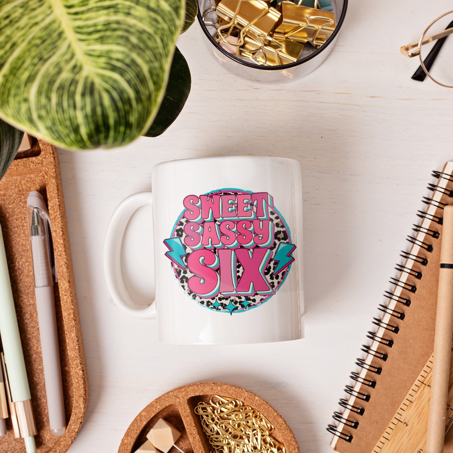 Sweet Sassy SIx - Personalized 6th Birthday gift For 6 Year Old Girl - Custom Mug - MyMindfulGifts