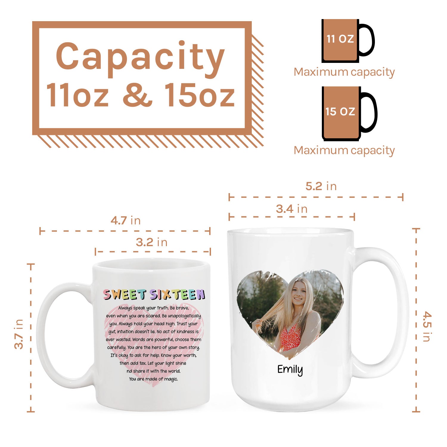 Sweet Sixteen - Personalized 16th Birthday gift For 16 Year Old Girl - Custom Mug - MyMindfulGifts