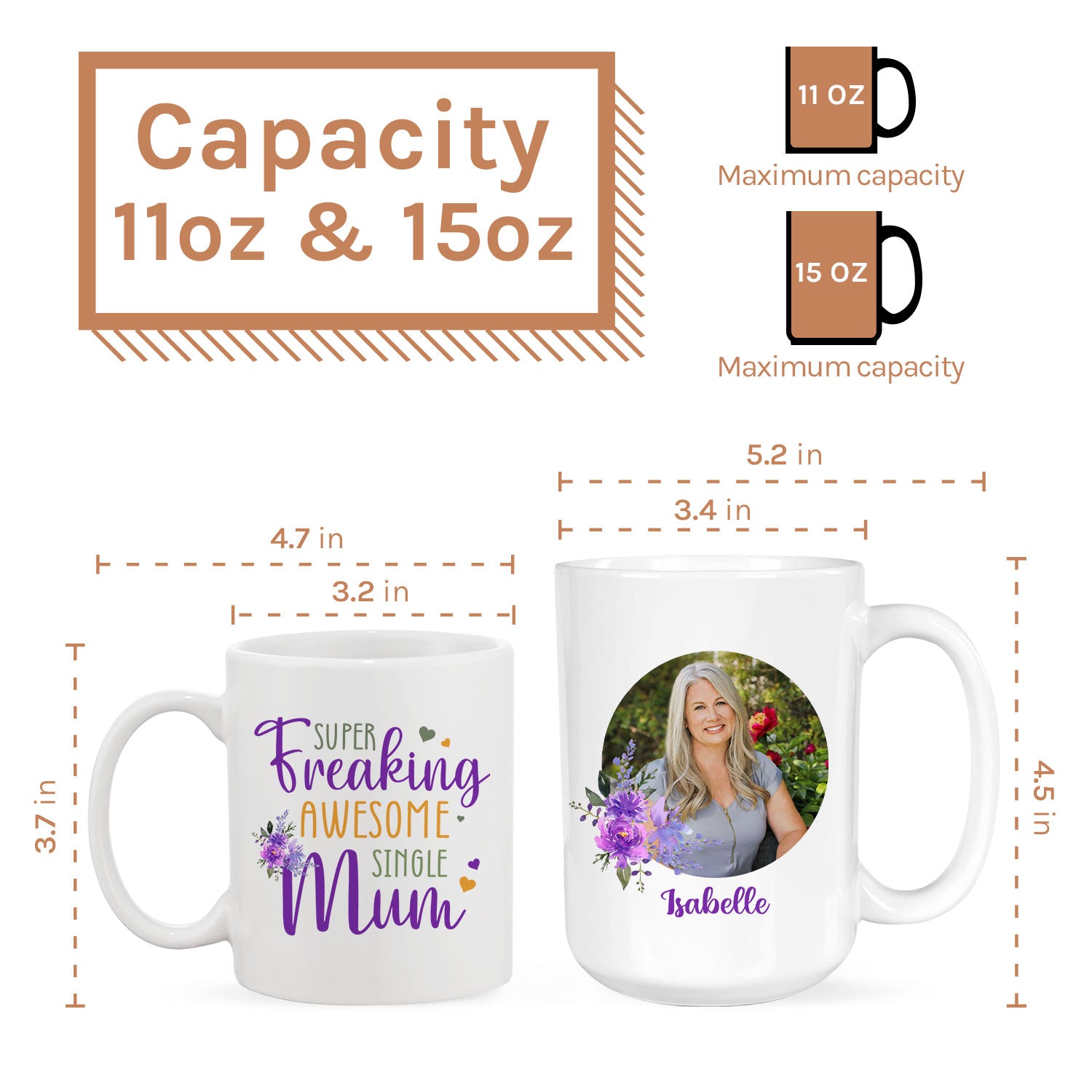 Super Freaking Awesome Single Mom - Personalized  gift For Single Mom - Custom Mug - MyMindfulGifts