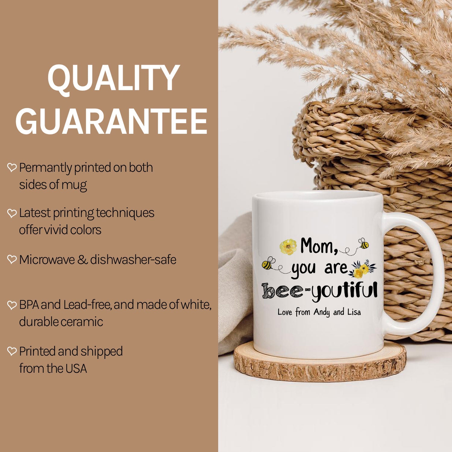 You Are Bee-youtiful - Personalized  gift For Mom - Custom Mug - MyMindfulGifts