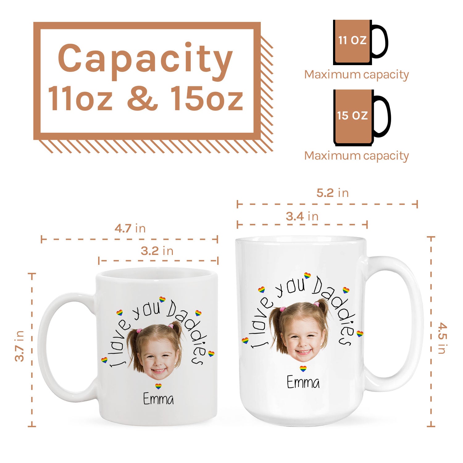 I Love You Daddies - Personalized  gift For Gay Dads - Custom Mug - MyMindfulGifts