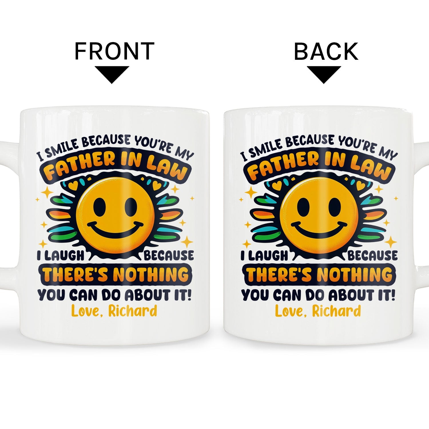 I Smile Because You're My Father In Law - Personalized  gift For Father In Law - Custom Mug - MyMindfulGifts