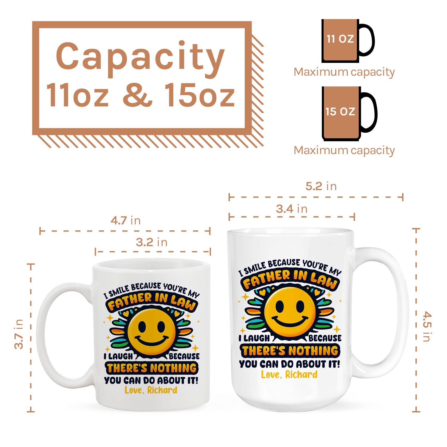 I Smile Because You're My Father In Law - Personalized  gift For Father In Law - Custom Mug - MyMindfulGifts