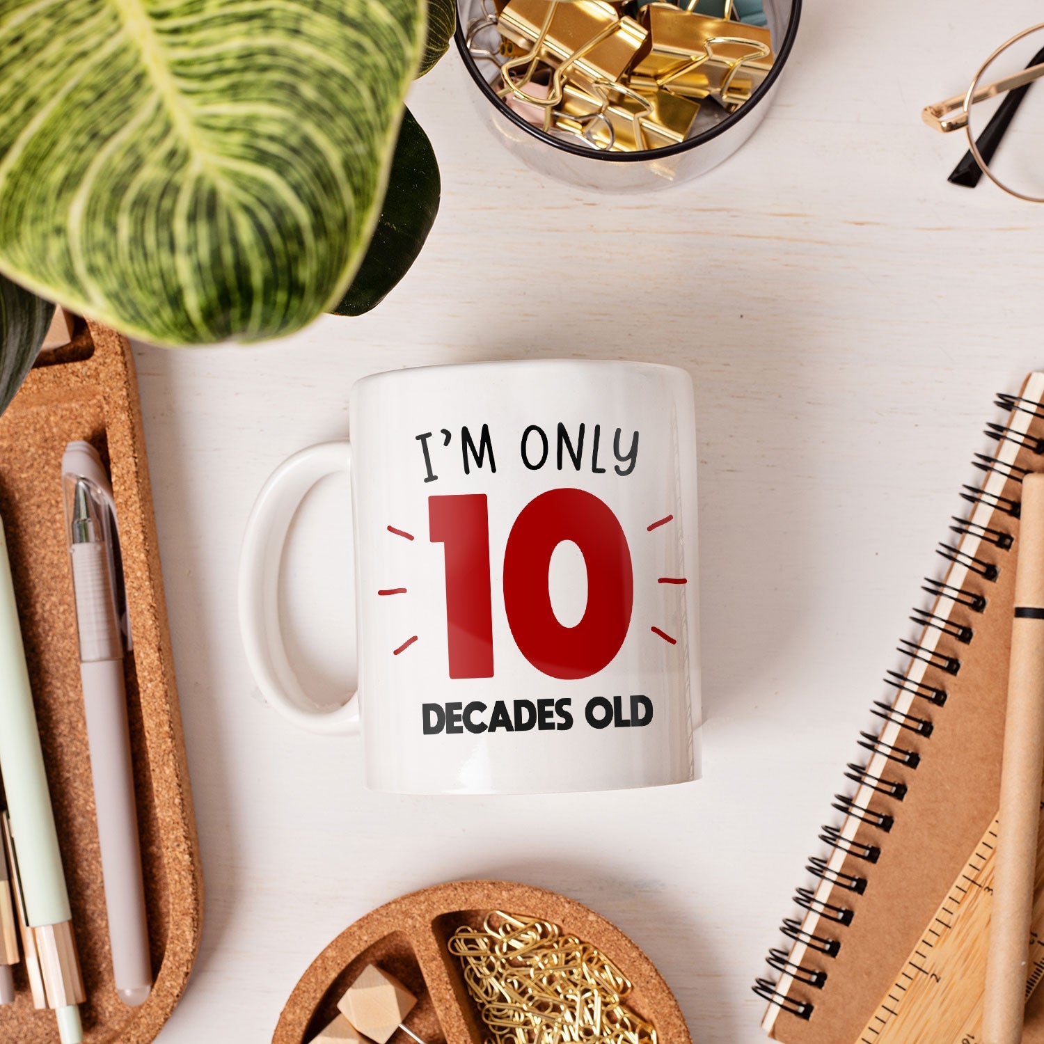 I'm Only Decades Old - Personalized 100th Birthday gift For 100 Year Old - Custom Mug - MyMindfulGifts