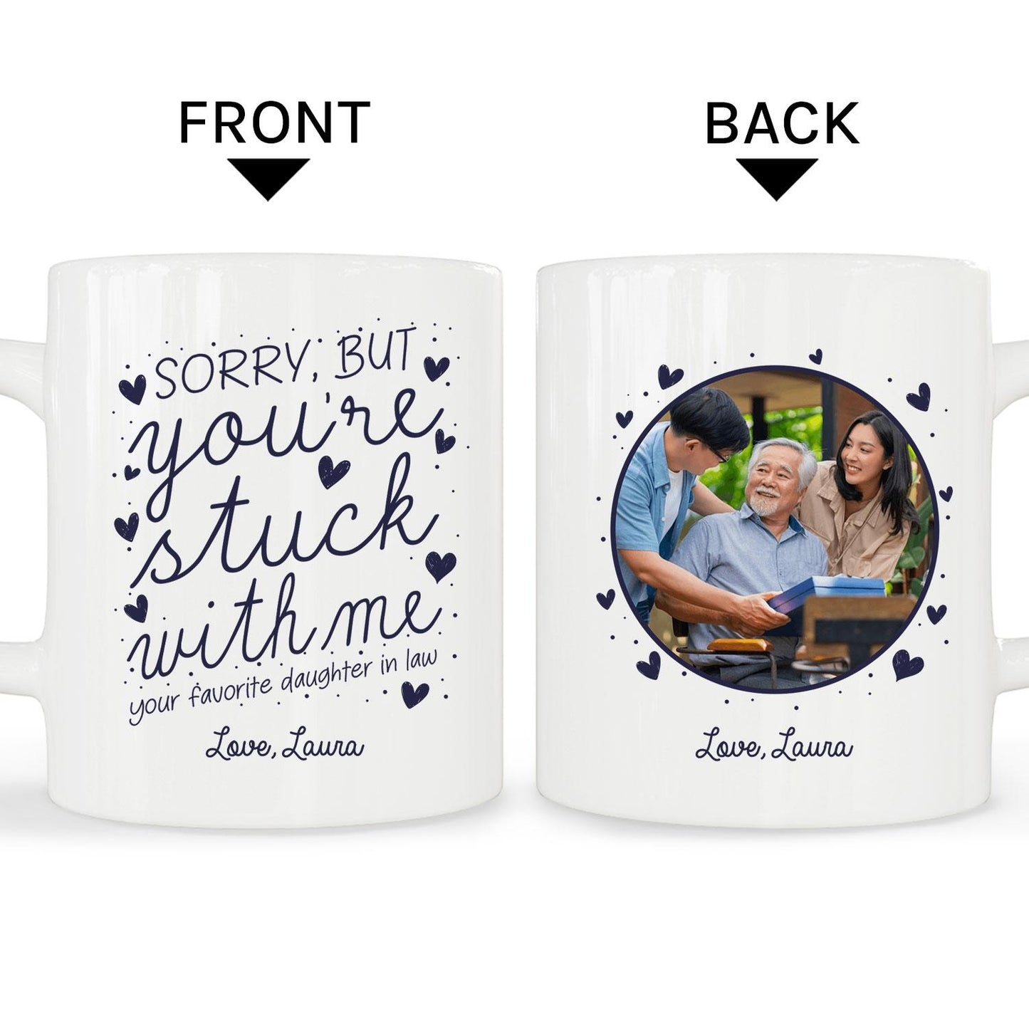 Sorry But You're Stuck With Me - Personalized  gift For Parents In Law - Custom Mug - MyMindfulGifts