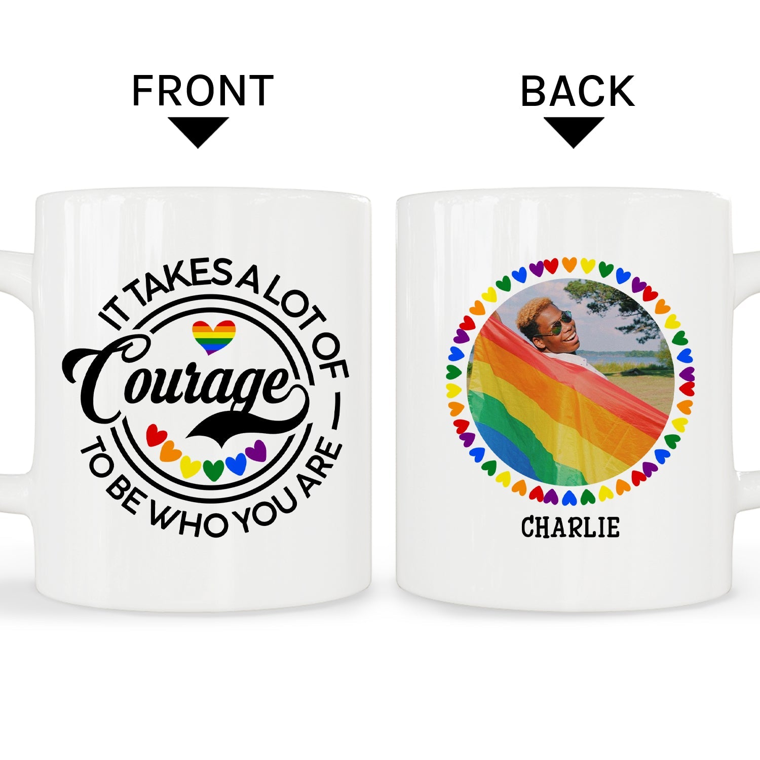 It Takes A  Lot Of Courage To Be Who You Are - Personalized  gift For LGBT - Custom Mug - MyMindfulGifts