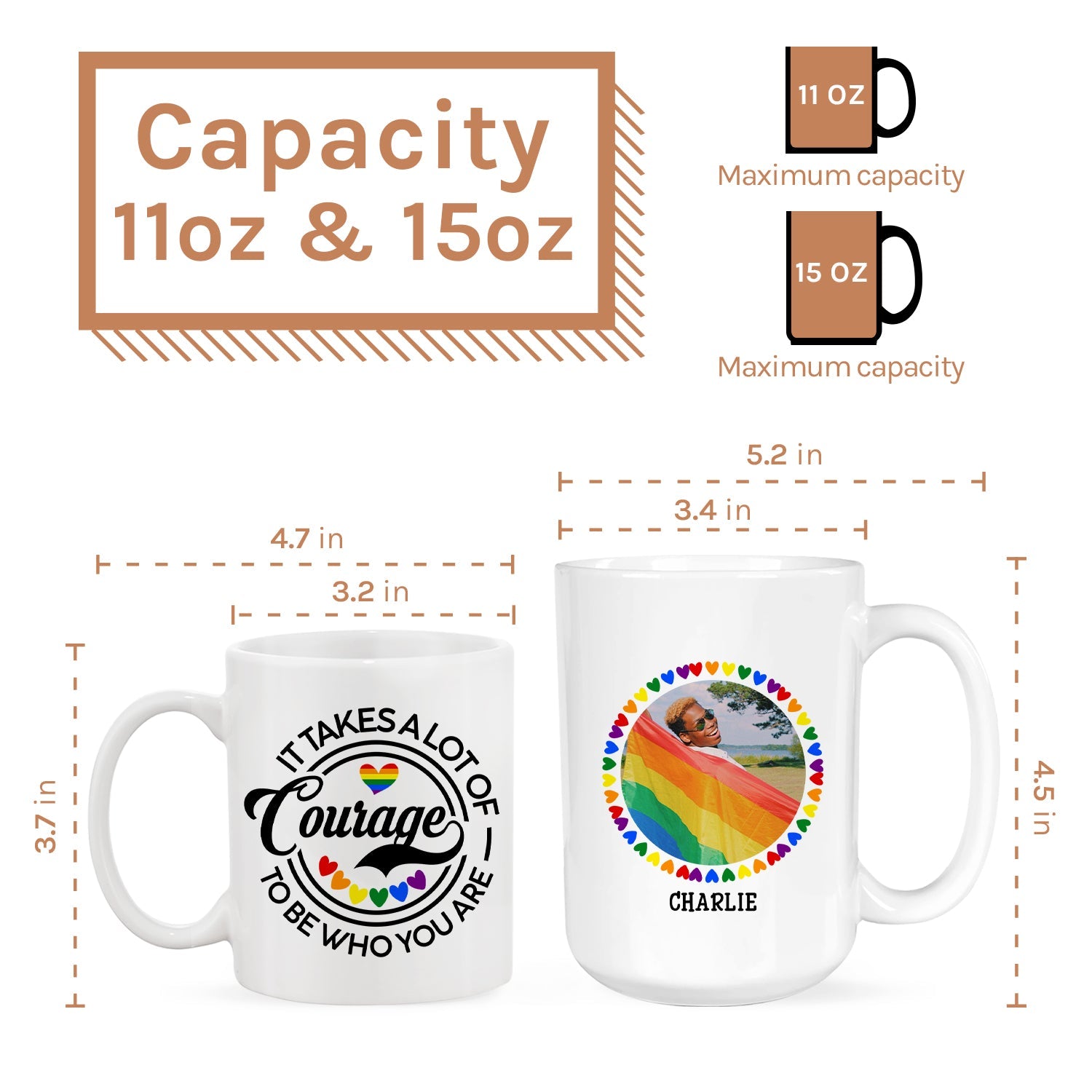 It Takes A  Lot Of Courage To Be Who You Are - Personalized  gift For LGBT - Custom Mug - MyMindfulGifts