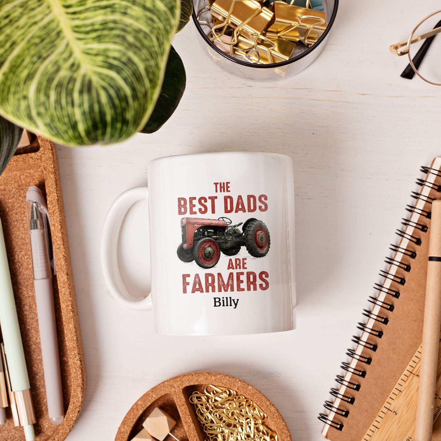 The Best Dads Are Farmers - Personalized  gift For Farmer Dad - Custom Mug - MyMindfulGifts