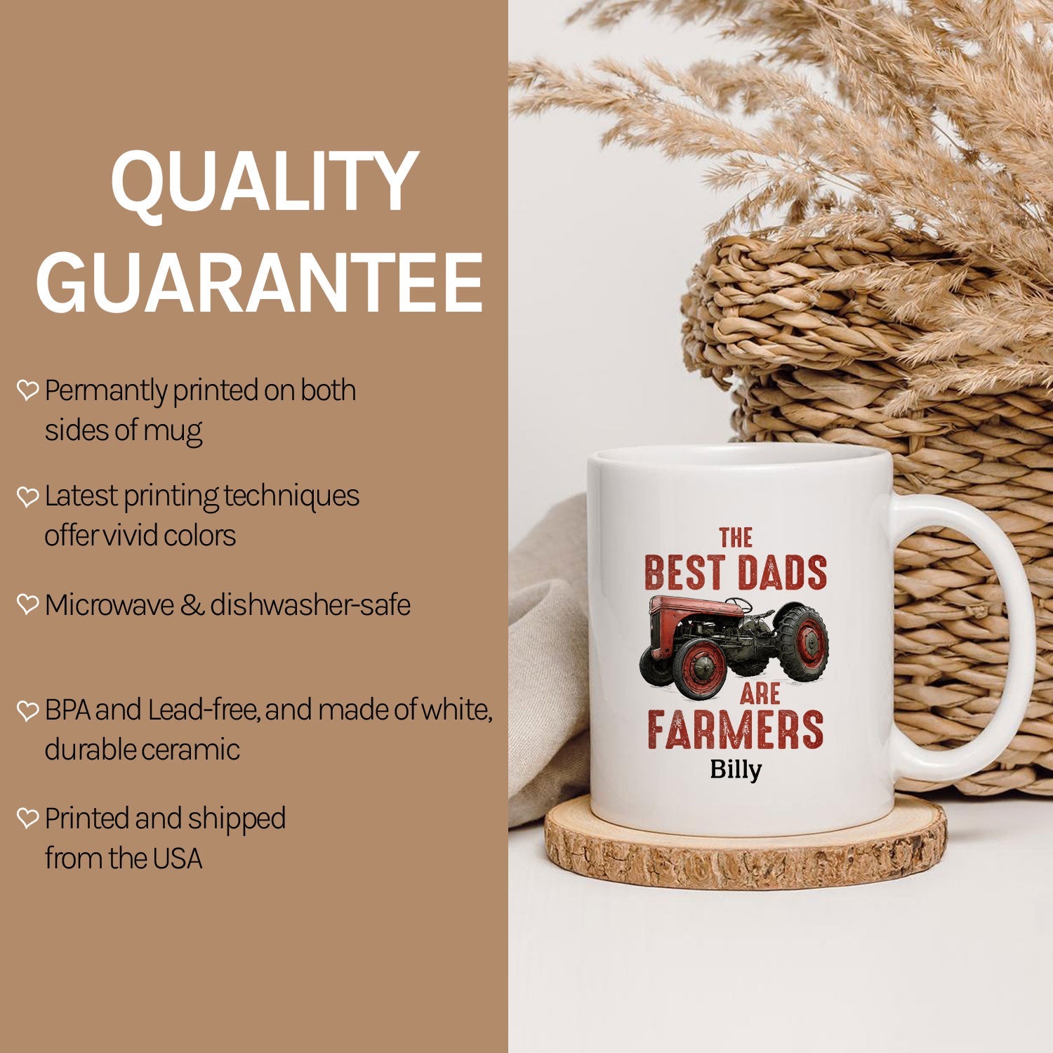 The Best Dads Are Farmers - Personalized  gift For Farmer Dad - Custom Mug - MyMindfulGifts