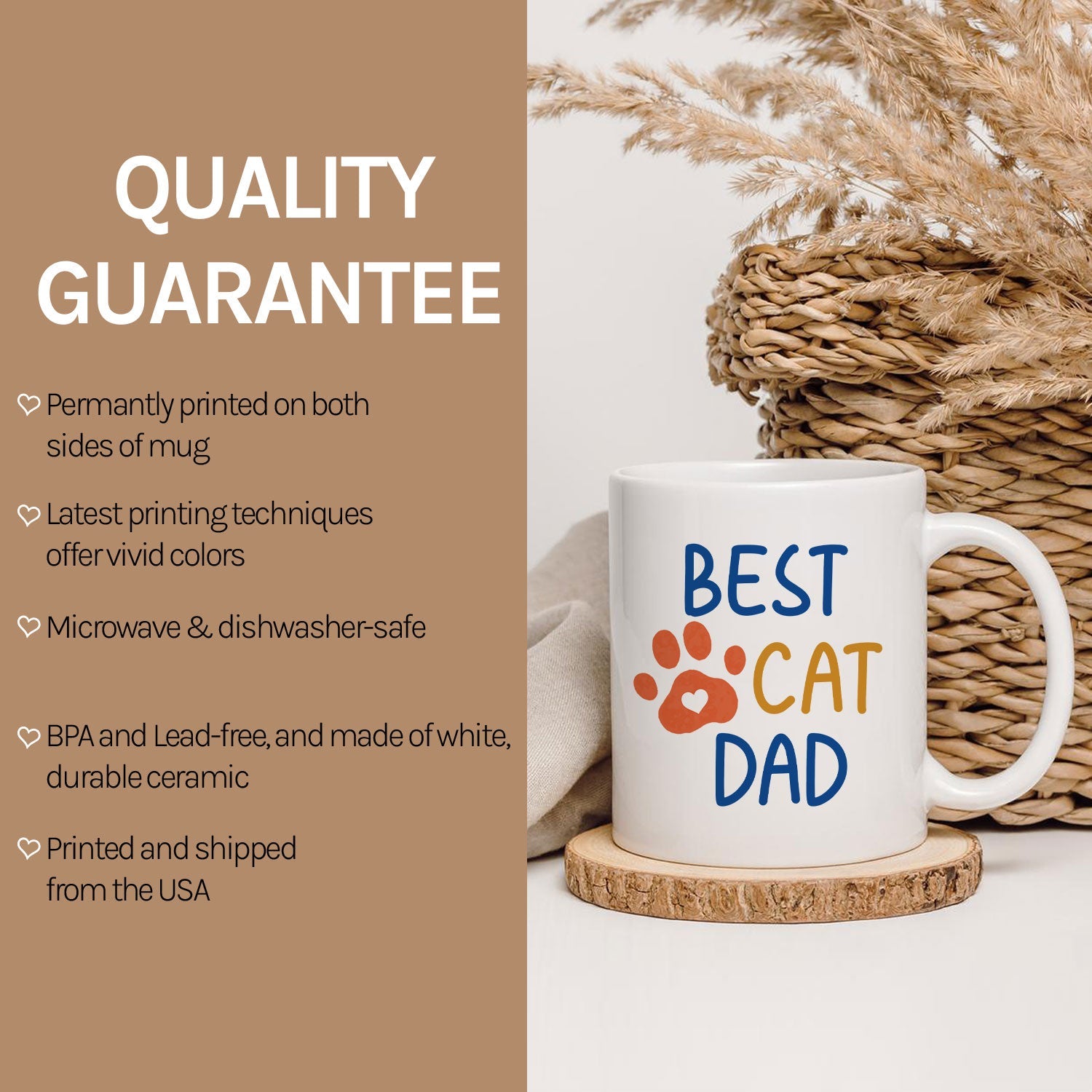 Best Cat Dad - Personalized  gift For Cat Dad - Custom Mug - MyMindfulGifts