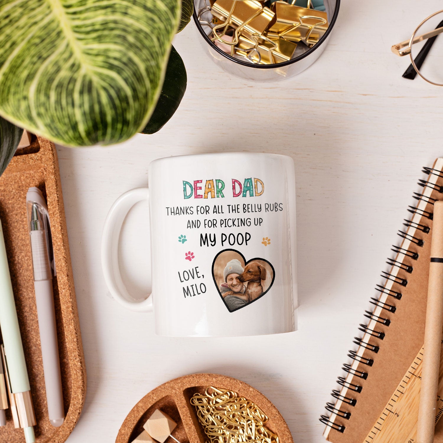 Thanks For All The Belly Rubs - Personalized  gift For Dog Dad - Custom Mug - MyMindfulGifts