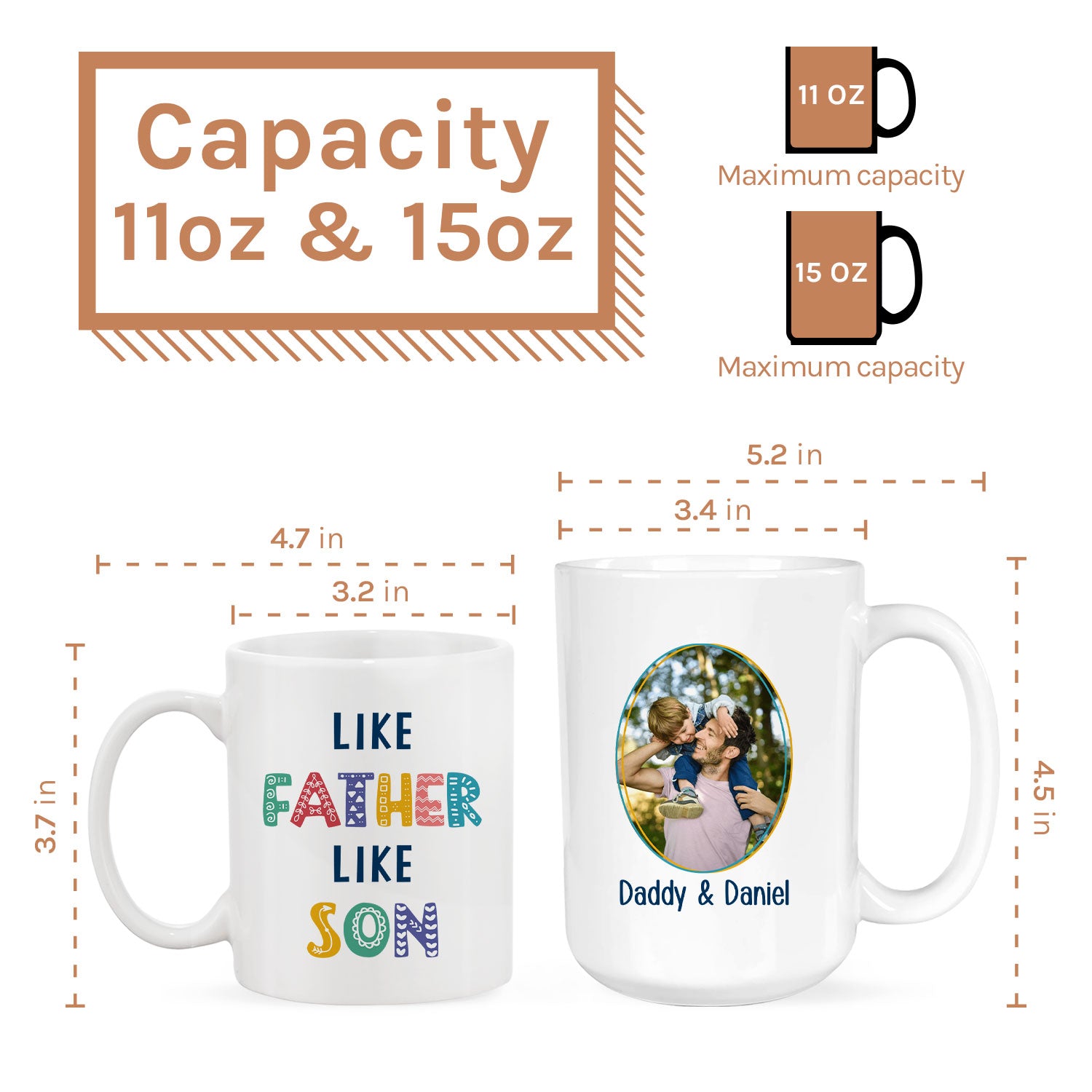 Like Father Like Son - Personalized  gift Father Son - Custom Mug - MyMindfulGifts