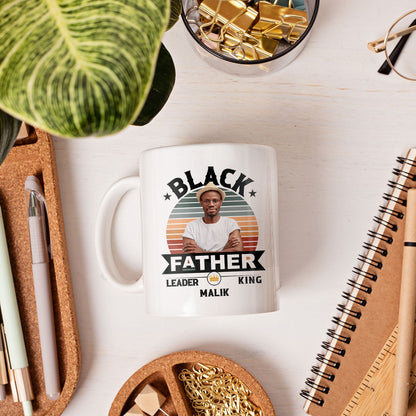 Black Father - Personalized  gift For Black Dad - Custom Mug - MyMindfulGifts
