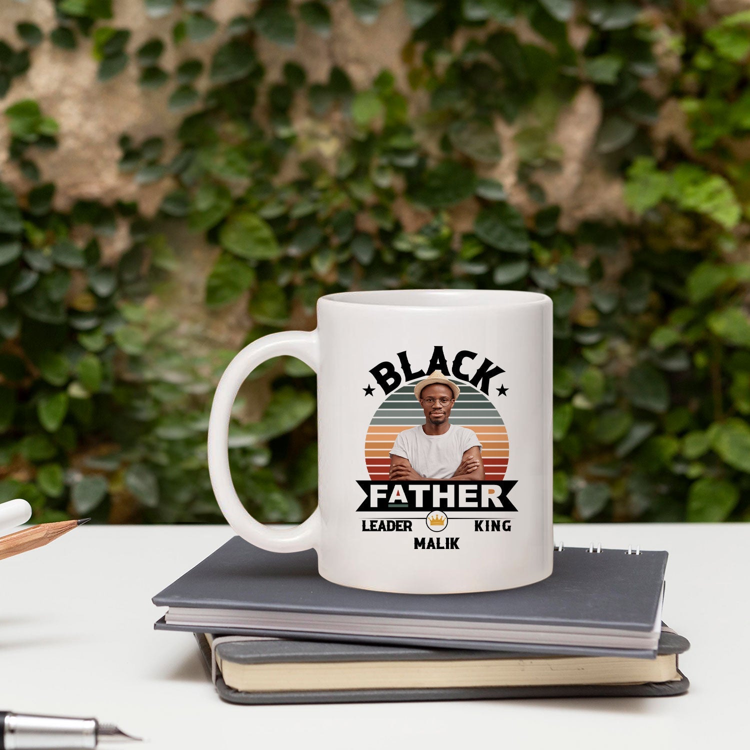 Black Father - Personalized  gift For Black Dad - Custom Mug - MyMindfulGifts