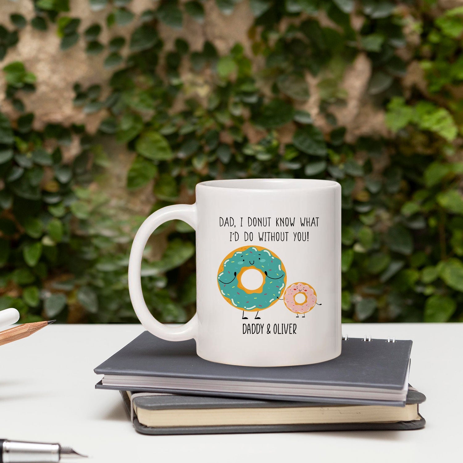 I Donut Know What I'd Do Without You - Personalized  gift For Dad - Custom Mug - MyMindfulGifts