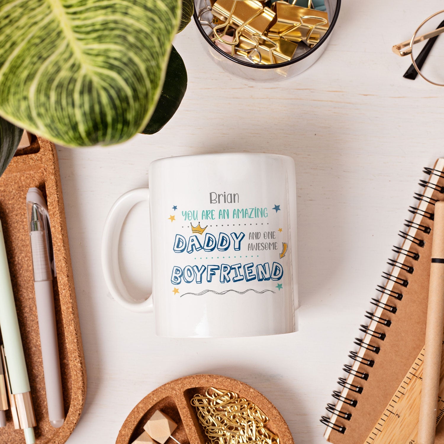 An Amazing Daddy And One Awesome Boyfriend - Personalized  gift For Boyfriend - Custom Mug - MyMindfulGifts