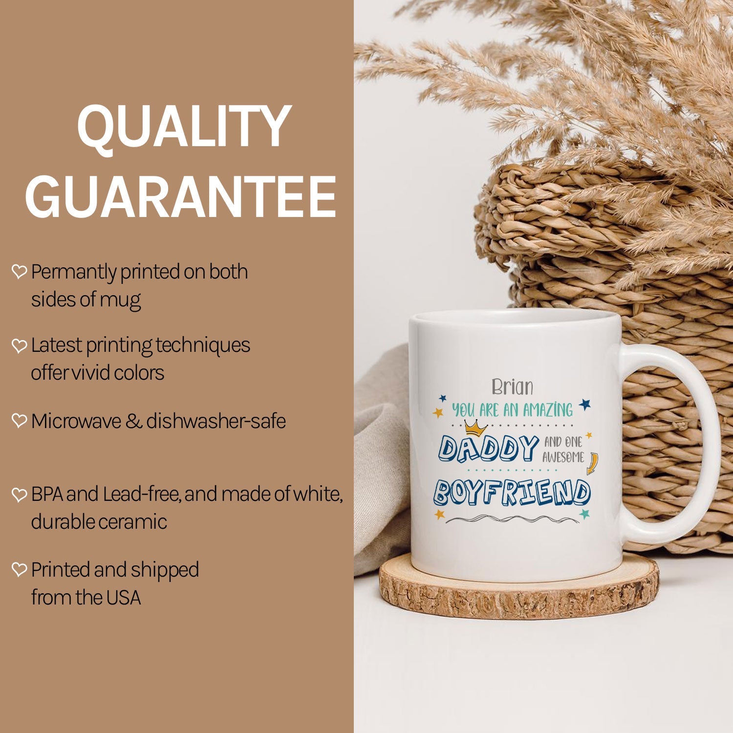 An Amazing Daddy And One Awesome Boyfriend - Personalized  gift For Boyfriend - Custom Mug - MyMindfulGifts