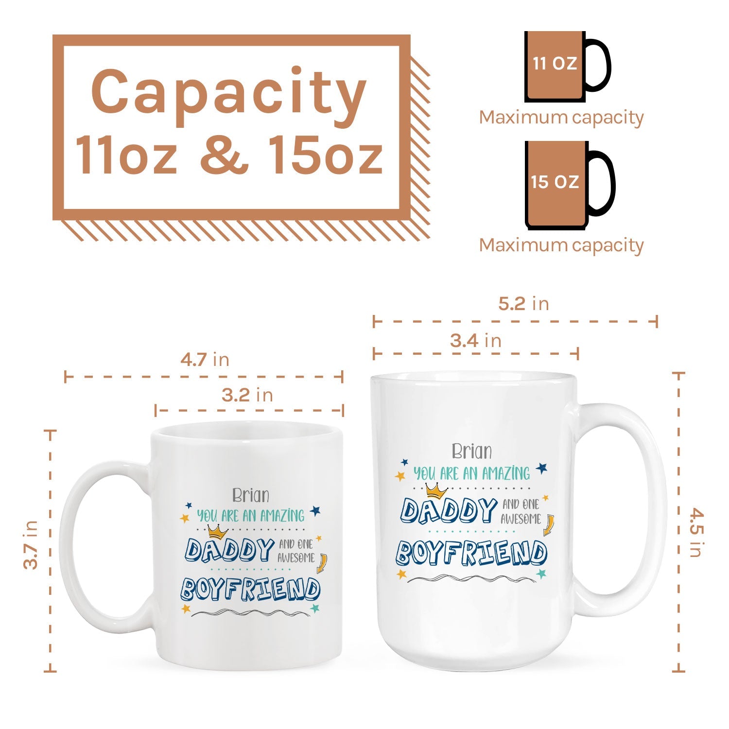 An Amazing Daddy And One Awesome Boyfriend - Personalized  gift For Boyfriend - Custom Mug - MyMindfulGifts