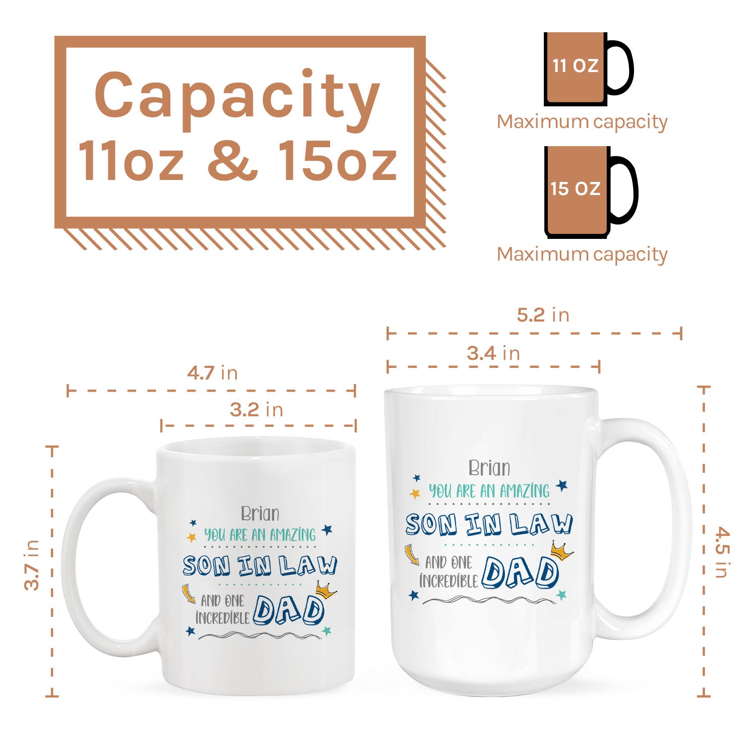 An Amazing Son In Law And One Incredible Dad - Personalized  gift For Son In Law - Custom Mug - MyMindfulGifts