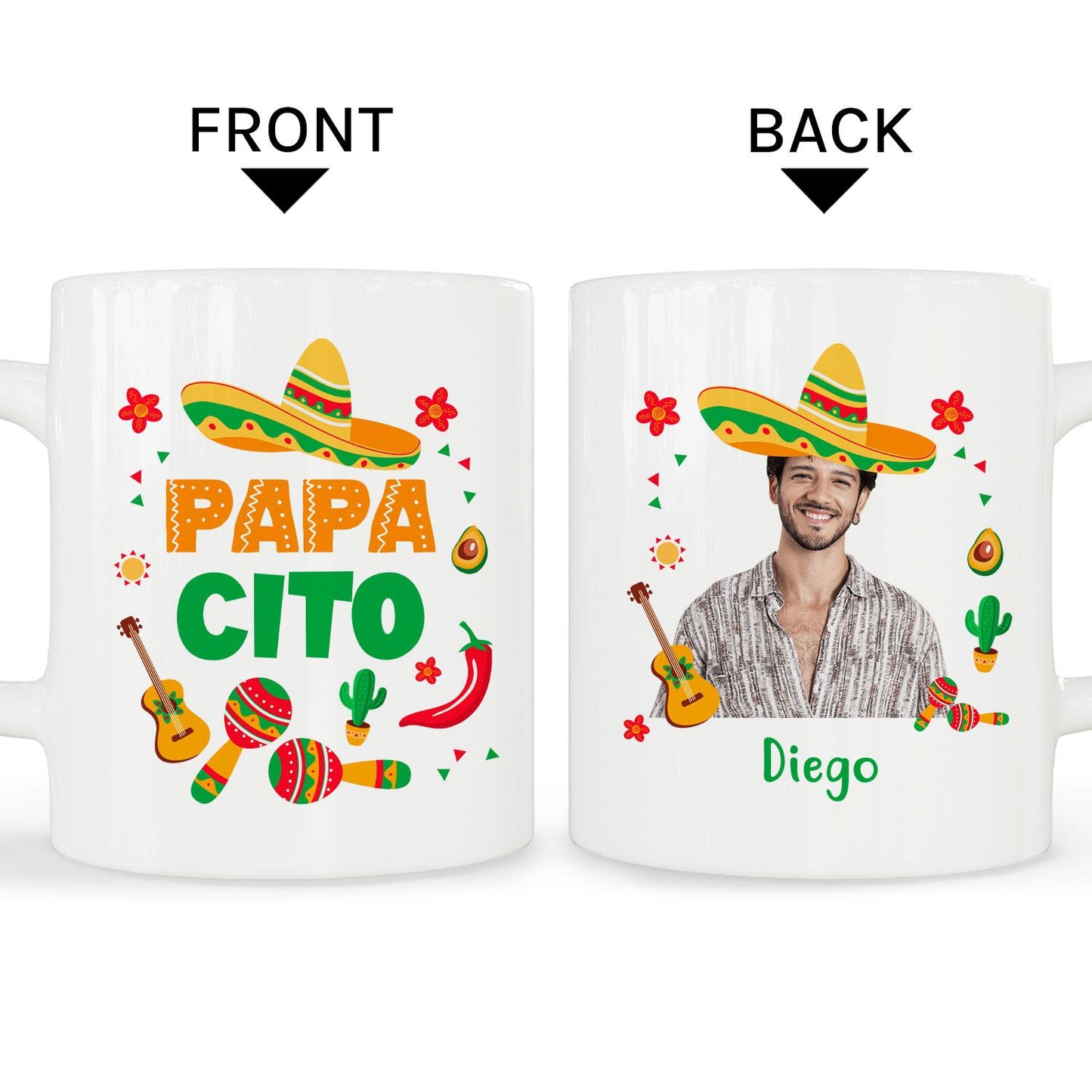 Papacito - Personalized  gift For Mexican Dad - Custom Mug - MyMindfulGifts